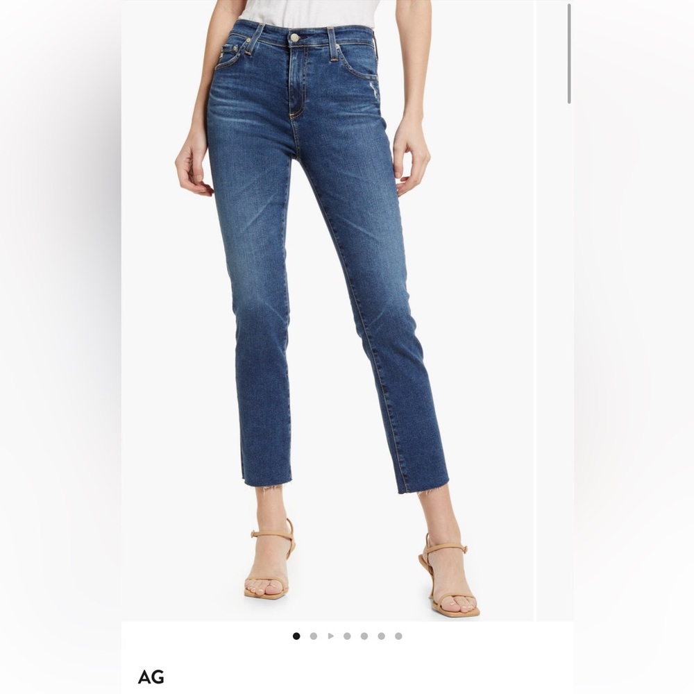 AG Mari Rae hem straight leg cropped denim